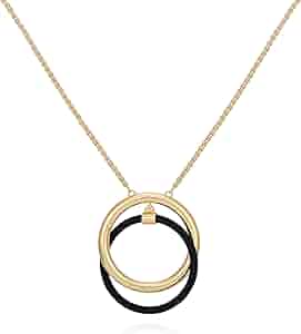 Amazon.com: Vince Camuto Two Tone Long Black Circle Pendant